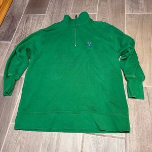 Lauren Ralph Lauren Croquet Embroidered Green Quarter-Zip Women Sweater